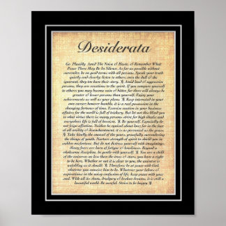 DESIDERATA Poster von Max Ehrmann=Fossil