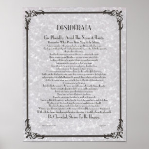 DESIDERATA-Poster von Max Ehrmann - VIELE GRÖSSEN Poster