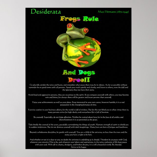 Desiderata Posters Frosch-Regel Poster (Vorne)