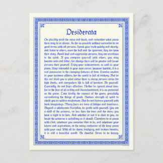 Desiderata-Postkarte Postkarte