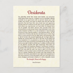 Desiderata-Postkarte Postkarte