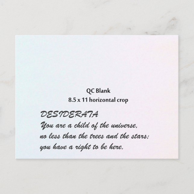DESIDERATA-Postkarte Postkarte (Vorderseite)