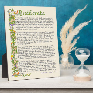 Desiderata, Prosa A 1920 von Max Ehrmann Fotoplatte