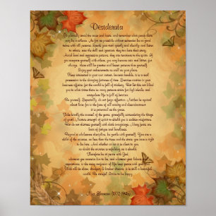 Desiderata Prosa auf Herbstfarben Hintergrund Poster