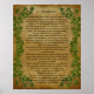 Desiderata prose Grosses Efeu auf Pergament Poster