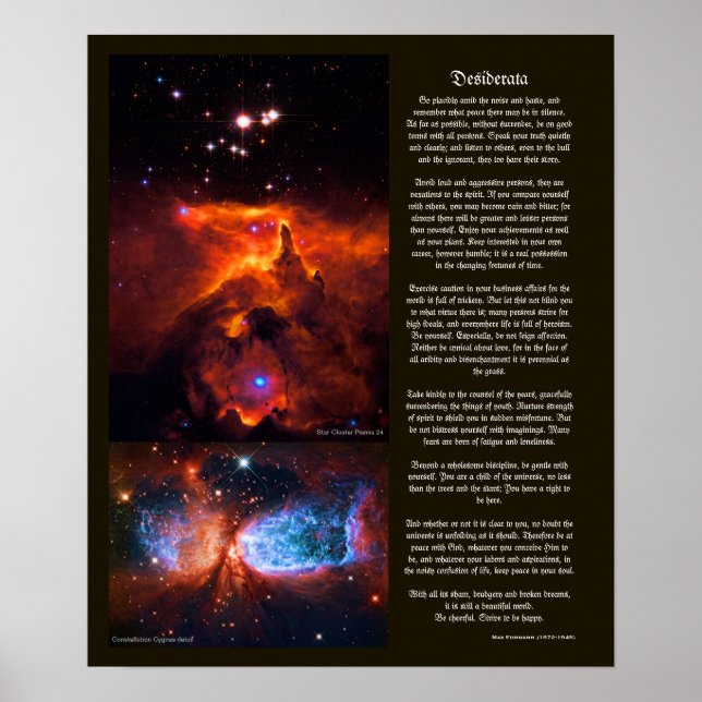 Desiderata - Schönheit des Weltraums in Universe S Poster (Vorne)