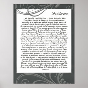 DESIDERATA schwarzes Swirlie Poster