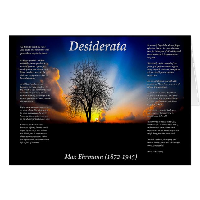 Desiderata-Silhouette eines Weidenbaums (Vorderseite (Horizontal))