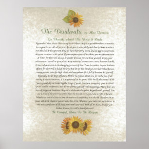 DESIDERATA Sonnenblumen Poster