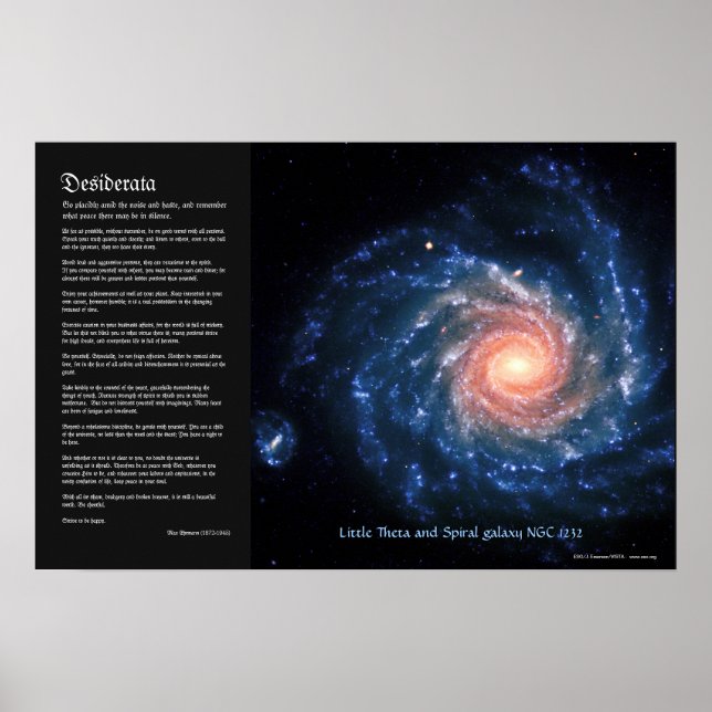 Desiderata, Spiralgalaxie NGC1232 und Little Theta Poster (Vorne)