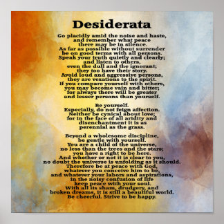 Desiderata Splash of Color— Poster