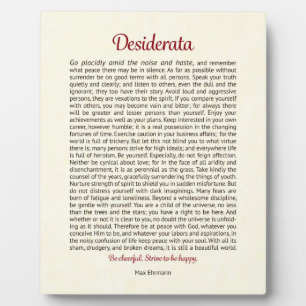 Desiderata Tabletop Plaque Fotoplatte