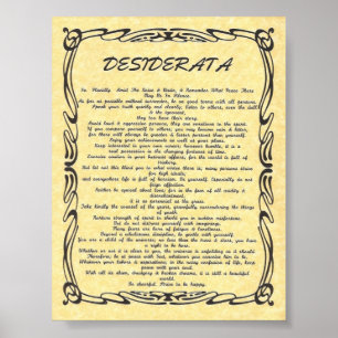 DESIDERATA Tattoo-Aged Sun Perchment Poster