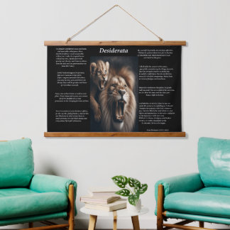 Desiderata: Tenderness Amidst Power Wandteppich Mit Holzrahmen
