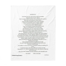 DESIDERATA THROW BLANKEET