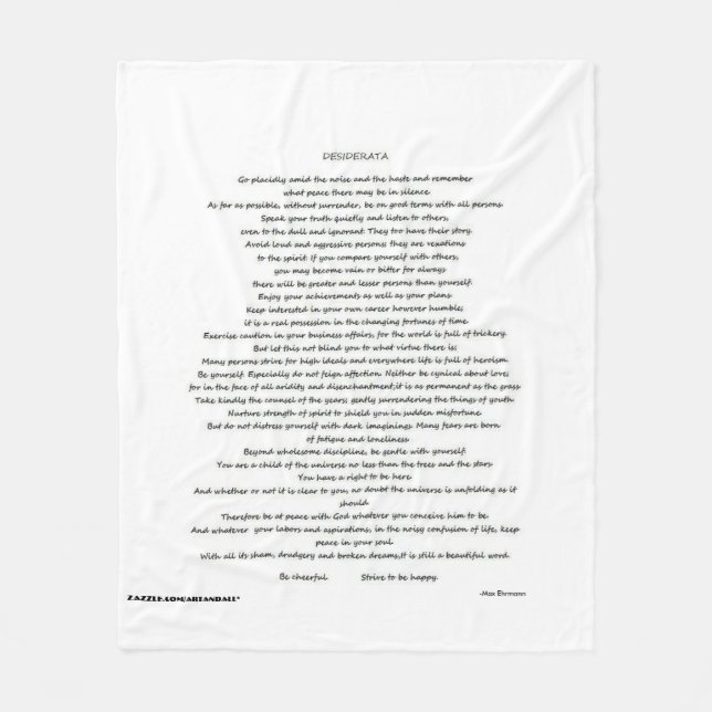 DESIDERATA THROW BLANKEET FLEECEDECKE (Vorderseite)