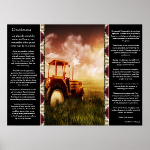 Desiderata Tractor Pflüger Posters Poster