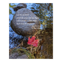 Desiderata Verse mit gefallenem Leaf im Wasser