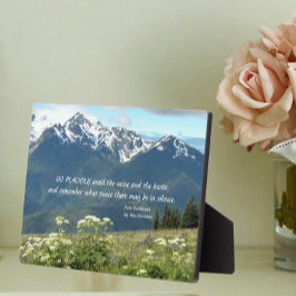 Desiderata Verse Mountains und Wiesen Landschaft Fotoplatte