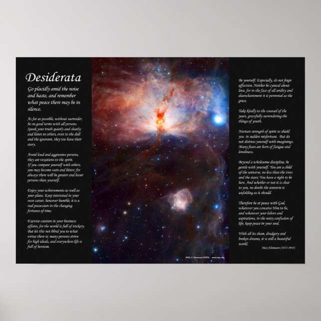 Desiderata - Versteckte Feuer des Flammennebels Poster (Vorne)