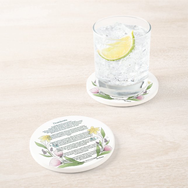 Desiderata von Max Ehrmann Getränkeuntersetzer (Seite)