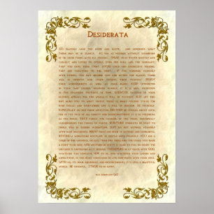Desiderata von Max Ehrmann Poster