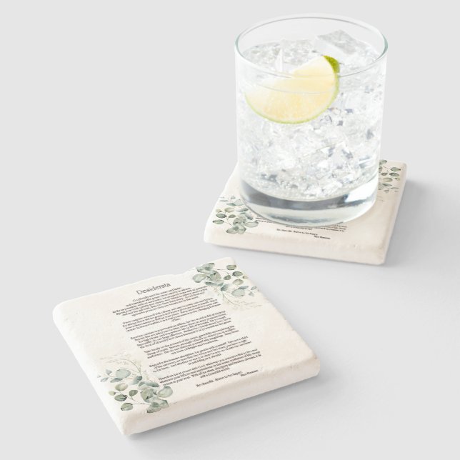 Desiderata von Max Ehrmann Steinuntersetzer (Seitenansicht)