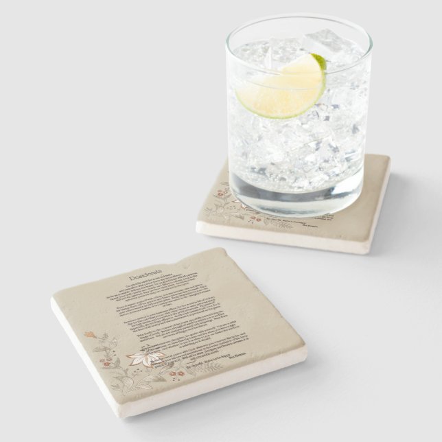 Desiderata von Max Ehrmann Steinuntersetzer (Seitenansicht)