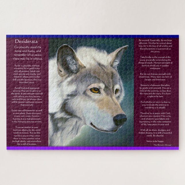 Desiderata von Max Ehrmann Weißwolf  Puzzle (Horizontal)