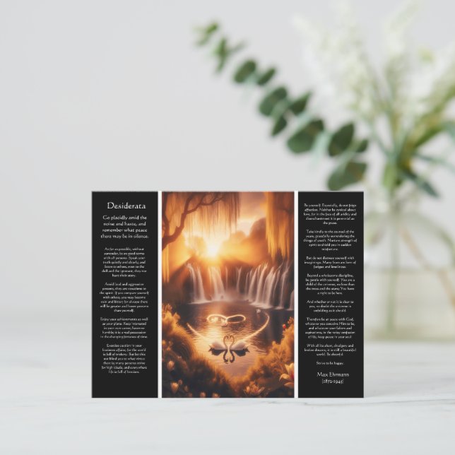 Desiderata Wasserfall: Golden Romance Falls Postkarte (Stehend Vorderseite)