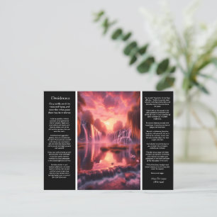 Desiderata Wasserfall: Mirror Lake Pink Sky Romanc Postkarte