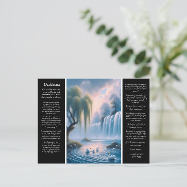 Desiderata Wasserfall: Motion Serene Pastel Postkarte (Stehend Vorderseite)