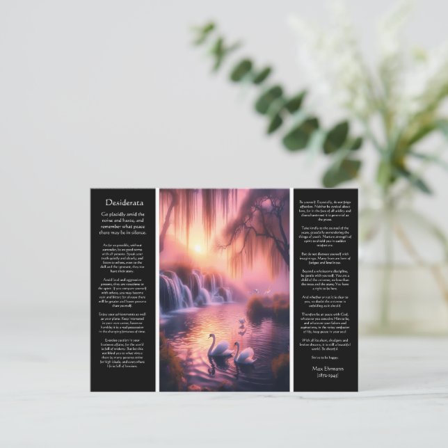 Desiderata Wasserfall: Willow & Rose Twilight Postkarte (Stehend Vorderseite)