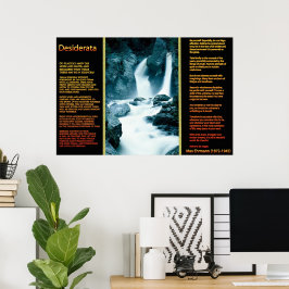 DESIDERATA Wasserfälle Orange Poster 11