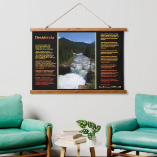 DESIDERATA Wasserfälle Tal Wandteppich Mit Holzrahmen