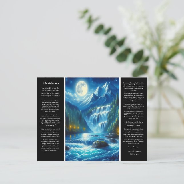 Desiderata Waterfall Whispers Postkarte (Stehend Vorderseite)