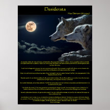 Desiderata weiße Wölfe auf einem Plakat auf der Be