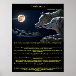 Desiderata weiße Wölfe auf einem Plakat auf der Be