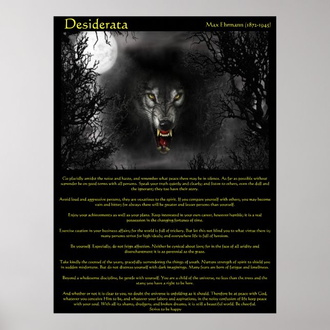 Desiderata Werewolf Posters Poster (Vorne)