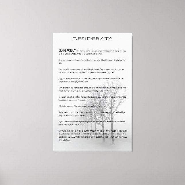 DESIDERATA Winterbaumen Leinwanddruck (Vorderseite)