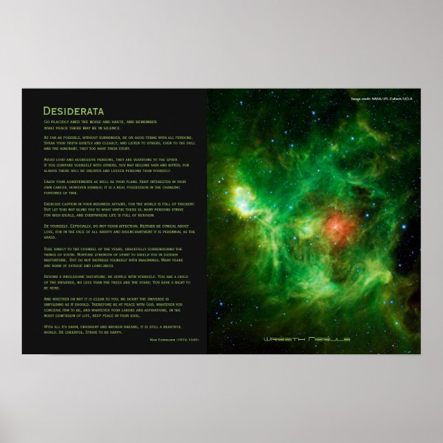 Desiderata - Wreath Nebula, Barnard 3, Milchstraße Poster (Vorne)