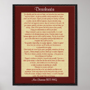 Desiderata "Wunschteile" Leder-Look Poster