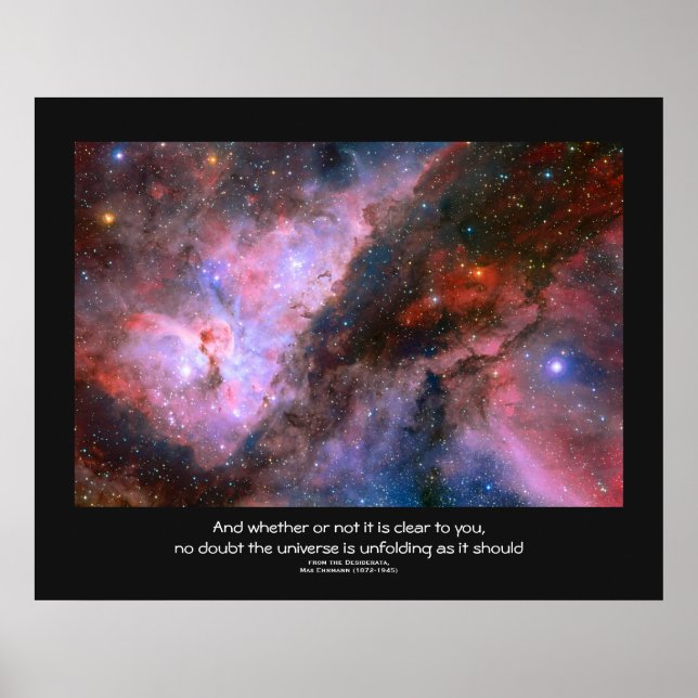 Desiderata Zitat: Carina Nebula, Eta Carinae Poster (Vorne)