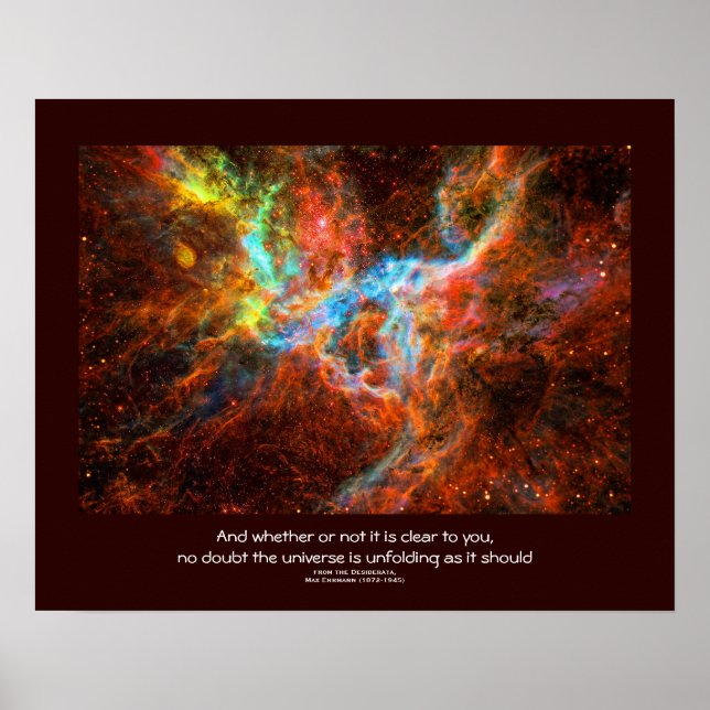 Desiderata Zitat: Tarantula-Nebula-Sternbildung Poster (Vorne)