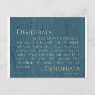 Desiderata zur Leinwand Postkarte