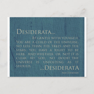 Desiderata zur Leinwand Postkarte