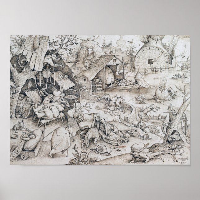 Desidia (Sloth), Pieter Bruegel Poster (Vorne)