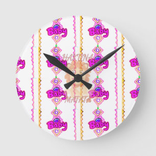 Desig Text grafischer Kunst Baby-Löwe-CUBs Hakuna Runde Wanduhr