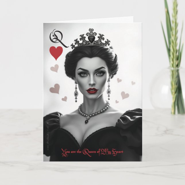 Design 02 Queen of My Heart Valentine Card Einladung (Vorderseite)