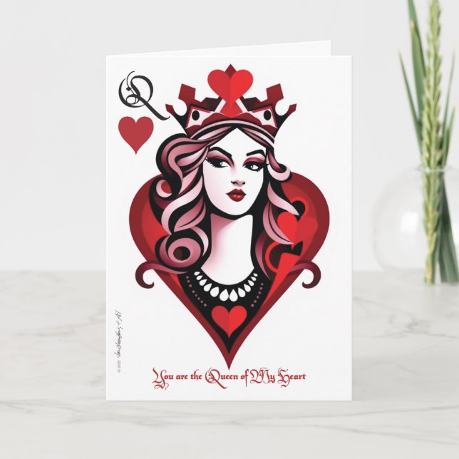 Design 03 Queen of My Heart Valentine Card Einladung (Vorderseite)